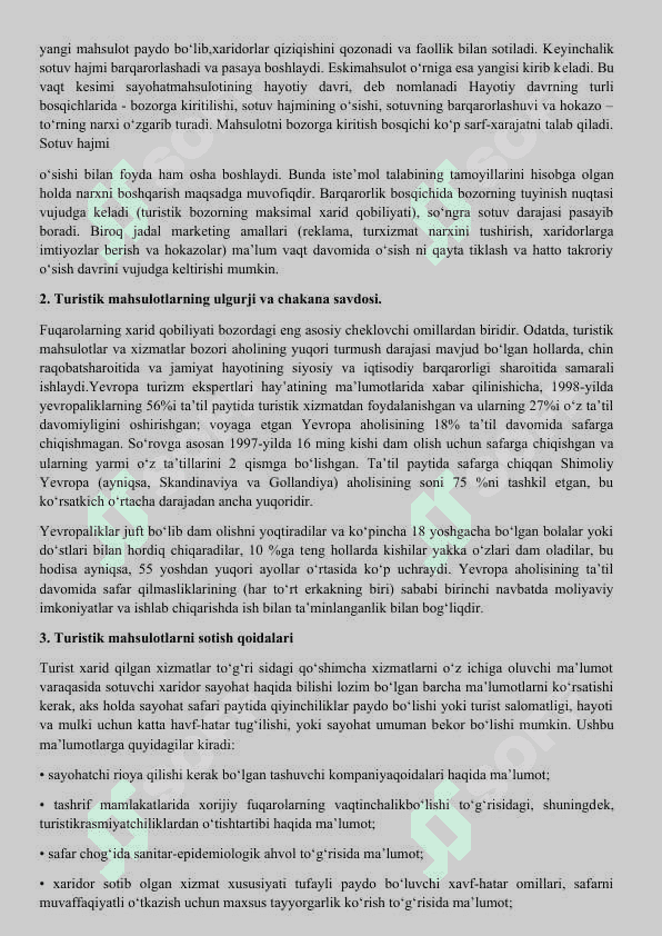 Turistik xizmatlar bozori 2