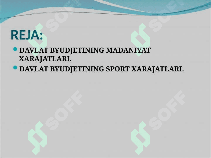 Davlat byudjetining madaniyat va sport xarajatlari 2
