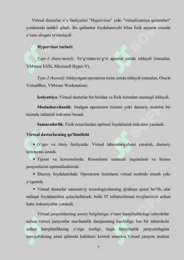 Virtual dasturlar va ulardan foydalanish 7