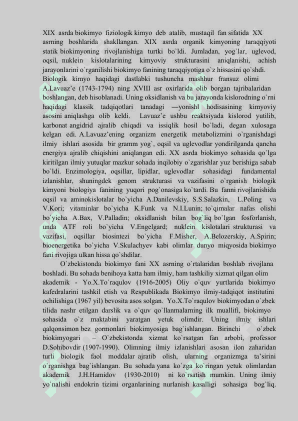 Biokimyo va molekulyar biologiya faniga kirish 2