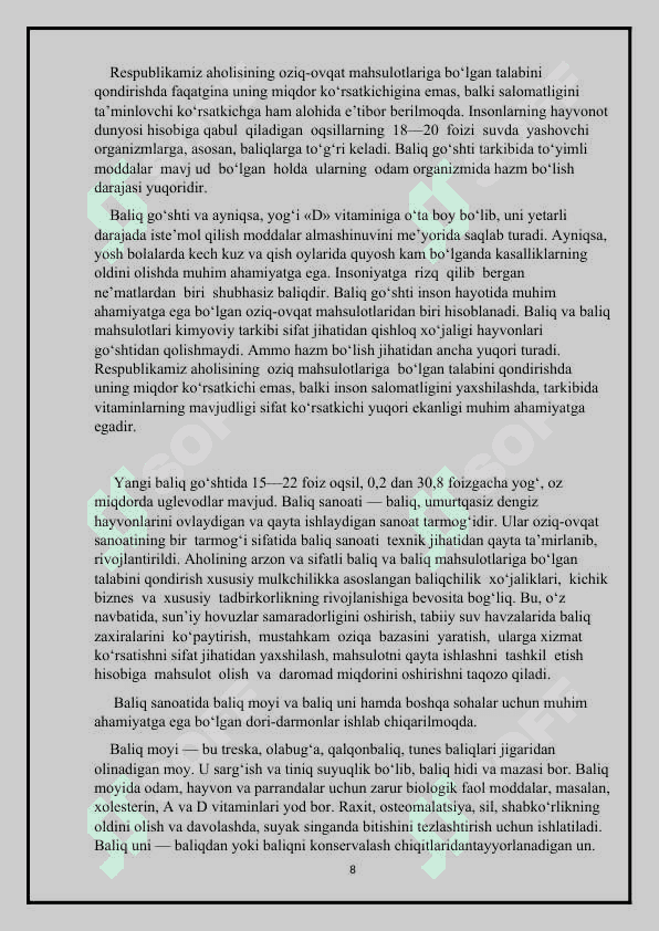 O`zbekiston suv havzalarida ovlanadigan baliqlar 8