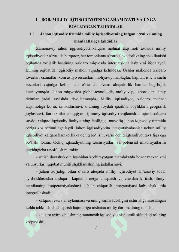 O‘ZBEKISTONNING DUNYONING RIVOJLANGAN DAVLATLARI BILAN IQTISODIY HAMKORLIGI 7