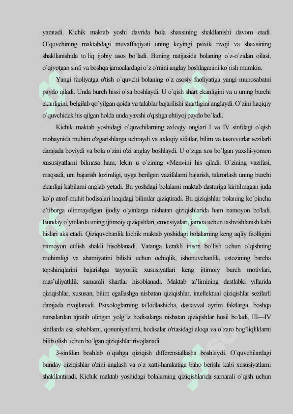 Kichik maktab yoshida ijtimoiy hayot. O’qituvchilar va tengdoshlari bilan muloqot 3