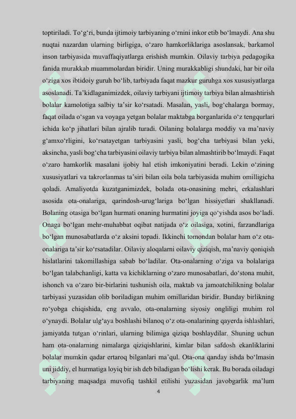 Bolalarni tarbiyalashda oilada sog‘lom turmush tarzini shakllantirishga yo‘naltirilgan metodik yondashuvlar. 4