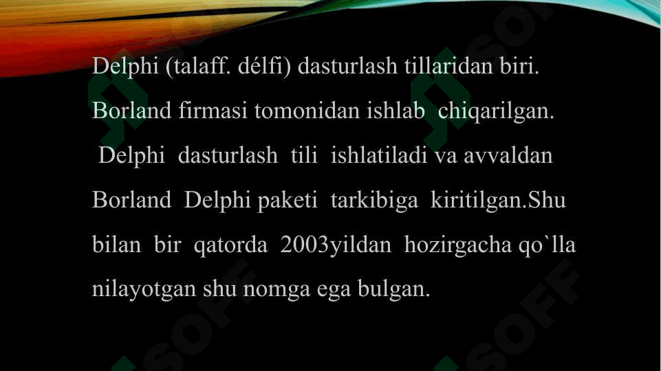 Zamonaviy dasturlash texnologiyalari 8