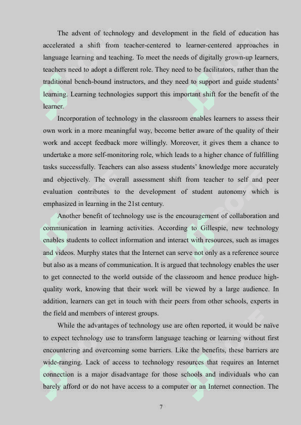The impact of Technology on Learning Language 7