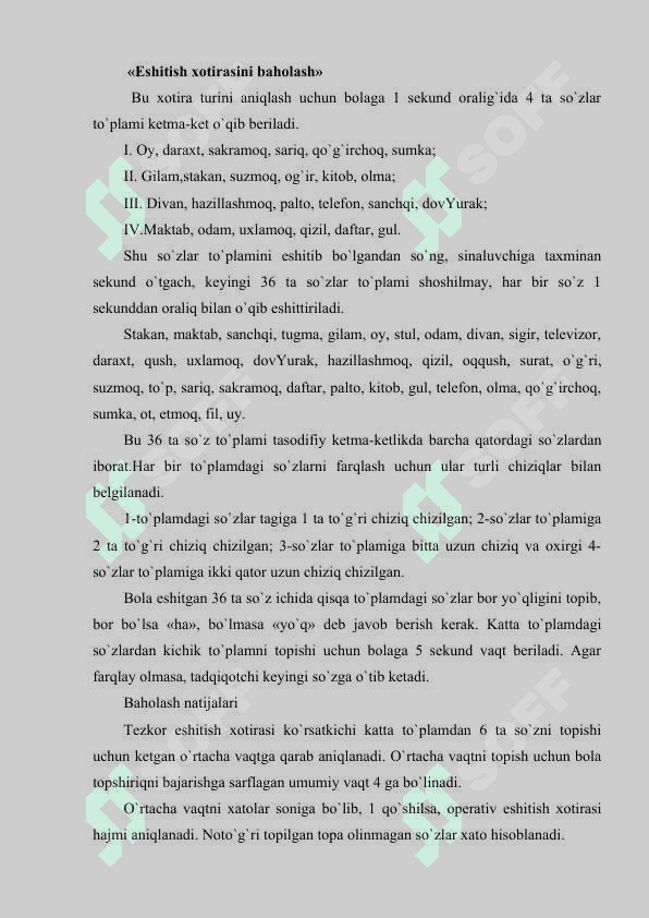 Bilish jarayonlari psixodiagnostikasi 7