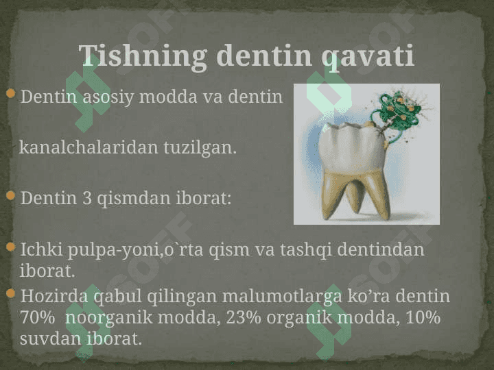 Tishlarning tuzilishi 7