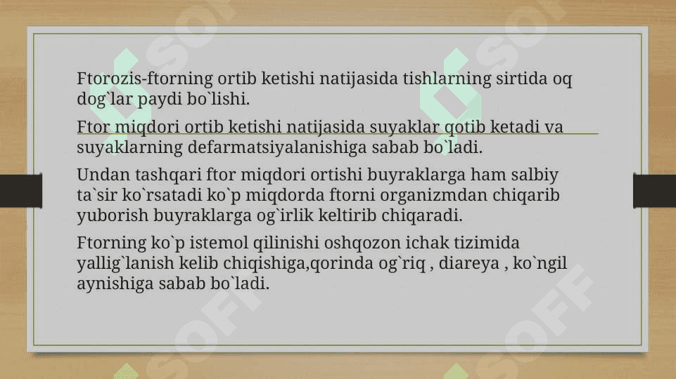 Mikroelementozla r. Ftor , Kalsiy miqdorining oshib ketishi 8