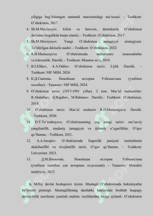 O’ZBEKISTONDA DEMOKRATIK, FUQAROLIK JAMIYATI ASOSLARINING SHAKLLANISHI, AMALGA OSHIRILGAN SIYOSIY ISLOHOTLAR. 2
