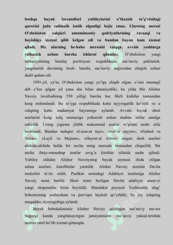MUSTAQILLIK YILLARIDA O’ZBEKISTONDAGI MA’NAVIY VA MADANIY TARAQQIYOT 5