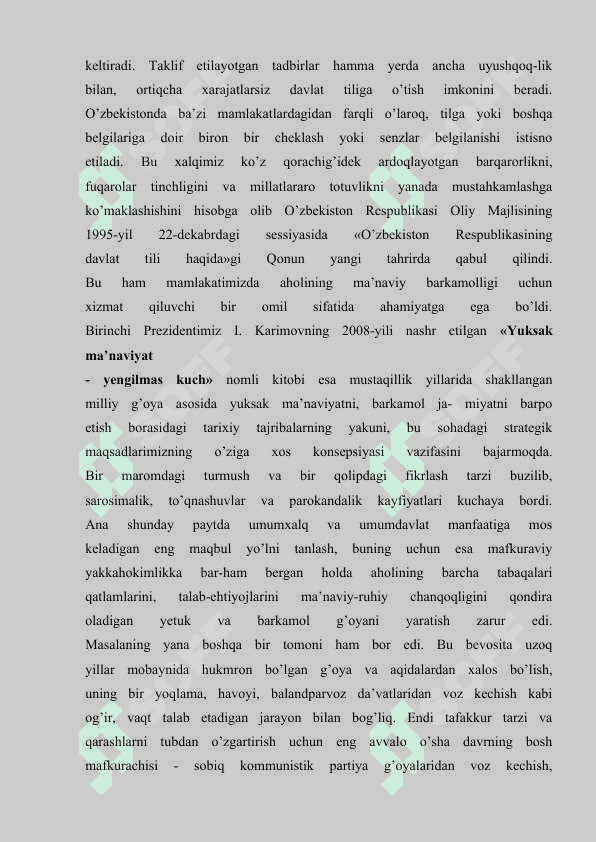 MUSTAQILLIK YILLARIDA O’ZBEKISTONDAGI MA’NAVIY VA MADANIY TARAQQIYOT 8