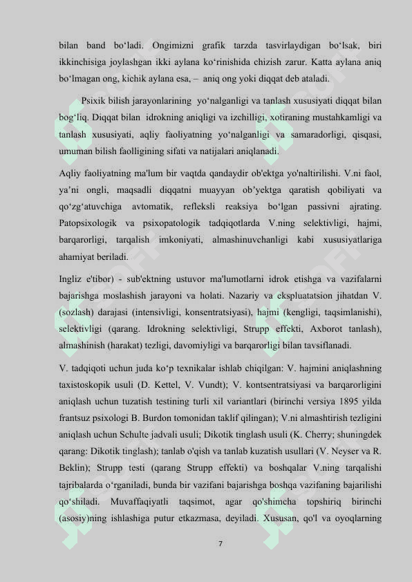 DIQQATNING FIZIOLOGIK MEXANIZMLARI 7
