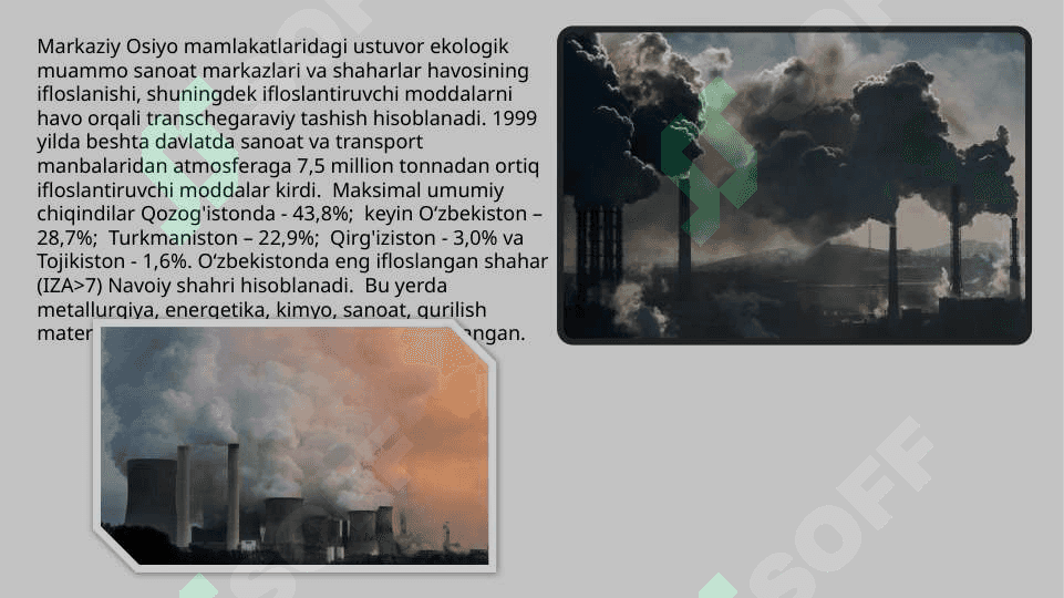 Atmosfera havosini ifloslantiruvchi ishlab chiqarish obyektlari 3