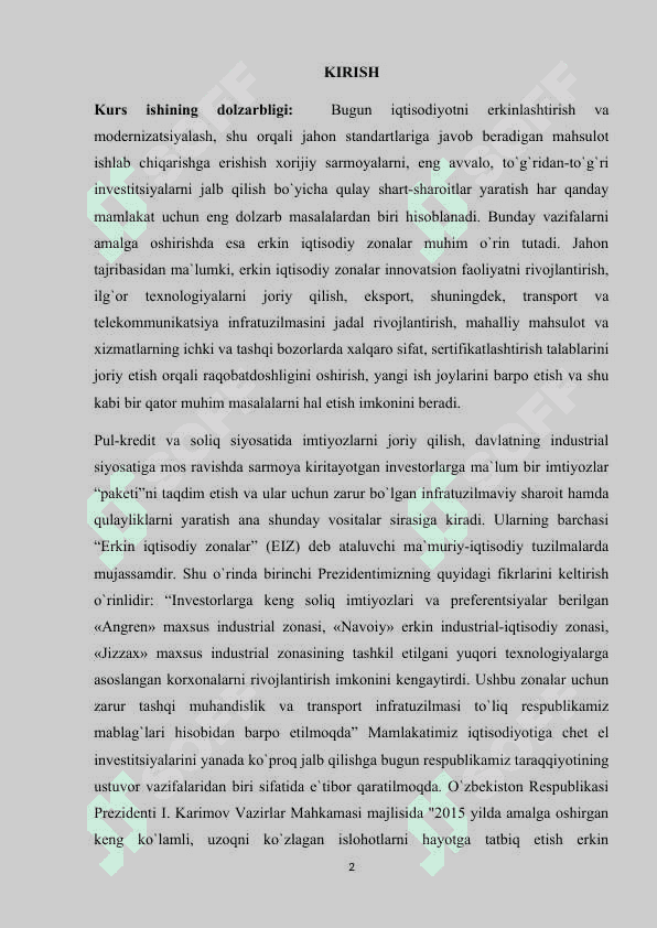Erkin iqtisodiy xududlarning ijtimoiy iqtisodiy samaradorligini oshirish yo'llari 2