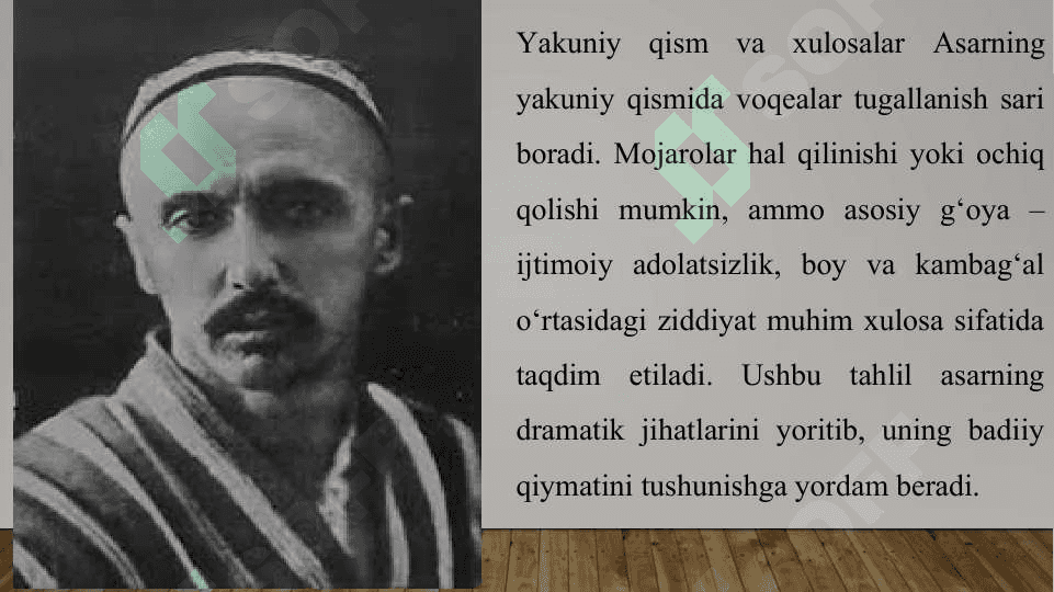 Mumtoz asarlarni sharxlab oʻrganish. Lugʻat ustida ishlash. ("Boy ila xizmatchi" asari misolida) dramatik asarlar taxlilida voqea va personajlar 6