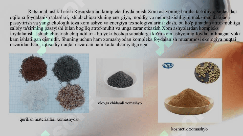 Sanoatda chiqindisiz ishlab chiqarishni rivojlantirishning yo’nalishlari 7
