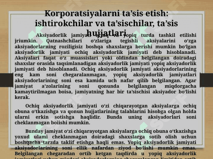 korporatsiyalarni ta’sis etish 3