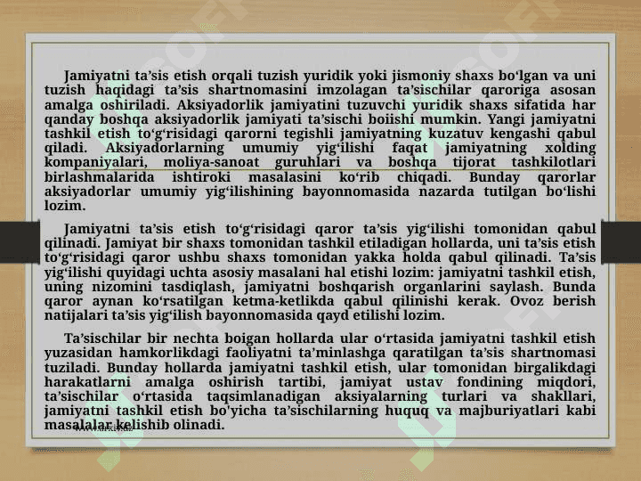 korporatsiyalarni ta’sis etish 4