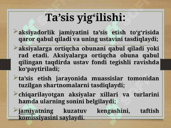 korporatsiyalarni ta’sis etish 6