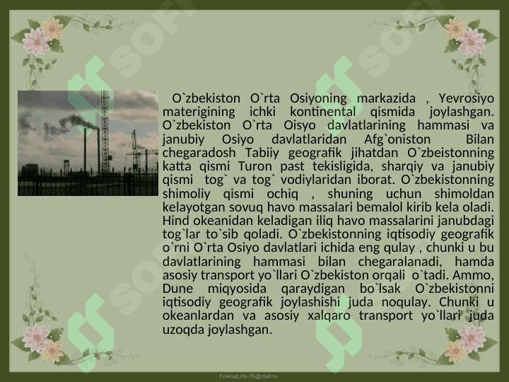O’zbekistonda ekotizimlar muammolari va ularni bartaraf etish yo’llari 3
