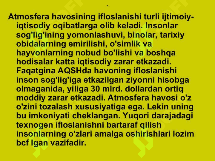 Sanoatida chiqindi gazlarning atmosfera ha... 4