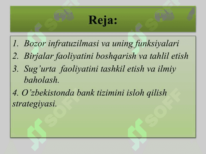 Respublikada bozor infratuzulmasining asosiy yo’nalishlari 2