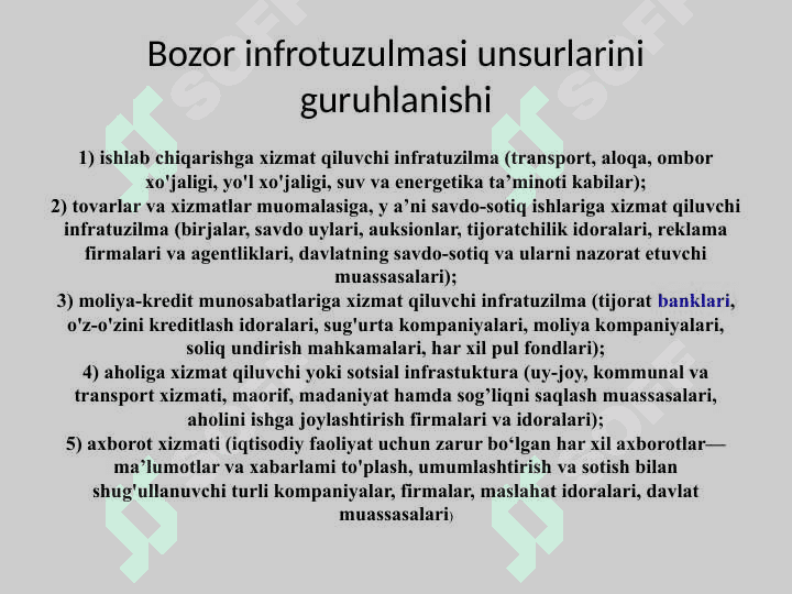 Respublikada bozor infratuzulmasining asosiy yo’nalishlari 7