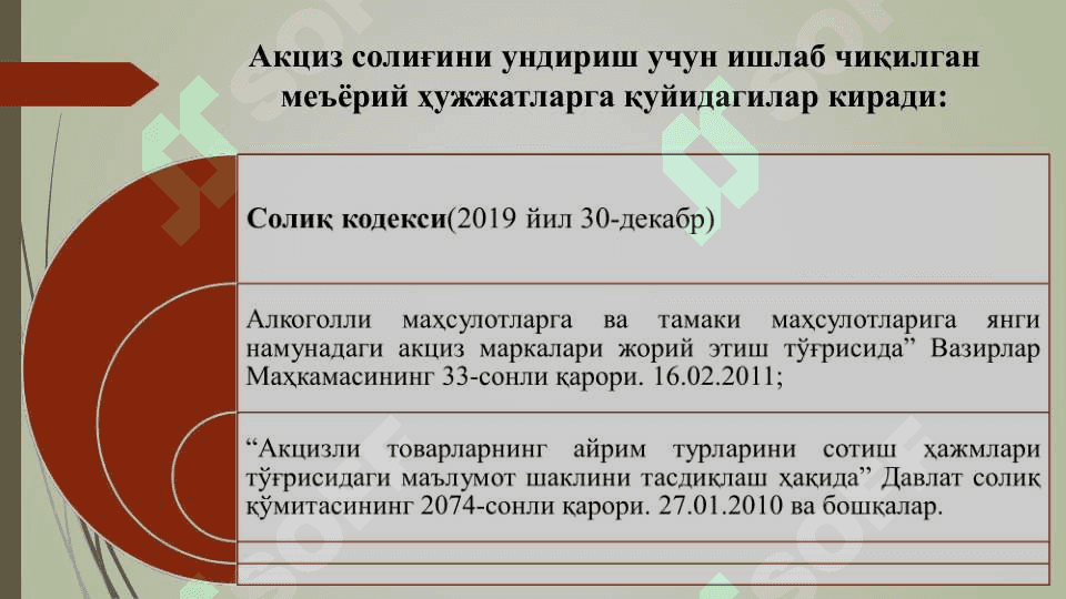 АКЦИЗ СОЛИҒИ 5
