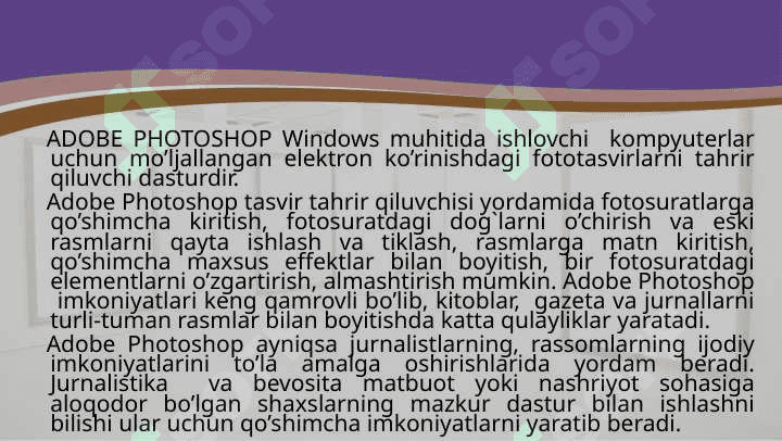 Adobe Photoshop dasturining ishchi muhiti tuzilishi 3
