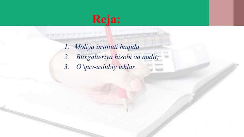 Moliya instituti haqida 1