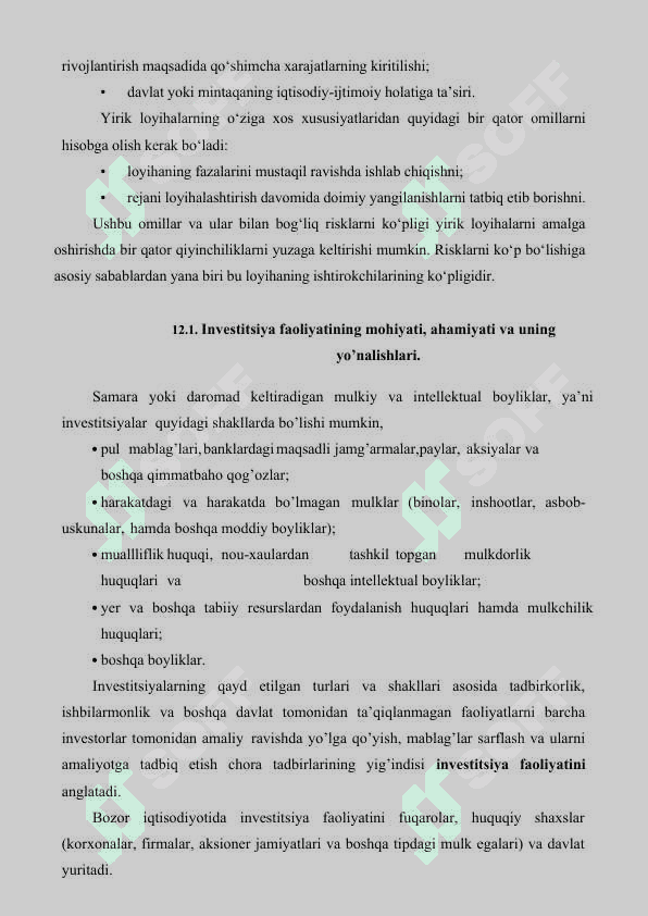 Investitsiya faoliyatini moliyalashtirish manbalari va usullari 3