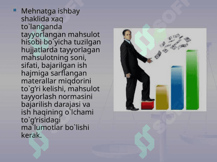 Tayyorlangan mahsulot uchun hisoblangan 4