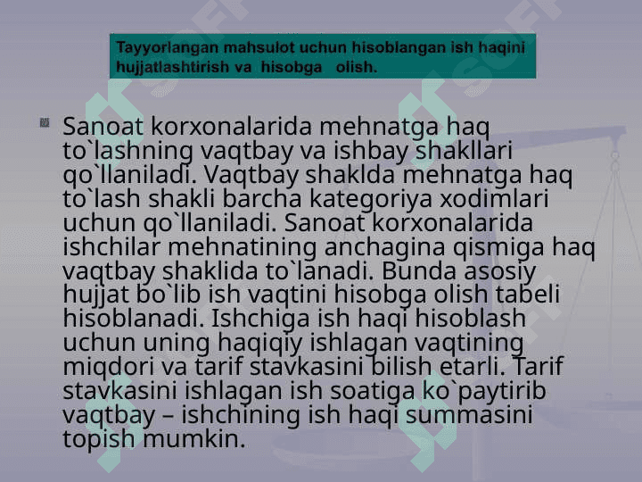 Tayyorlangan mahsulot uchun hisoblangan 2