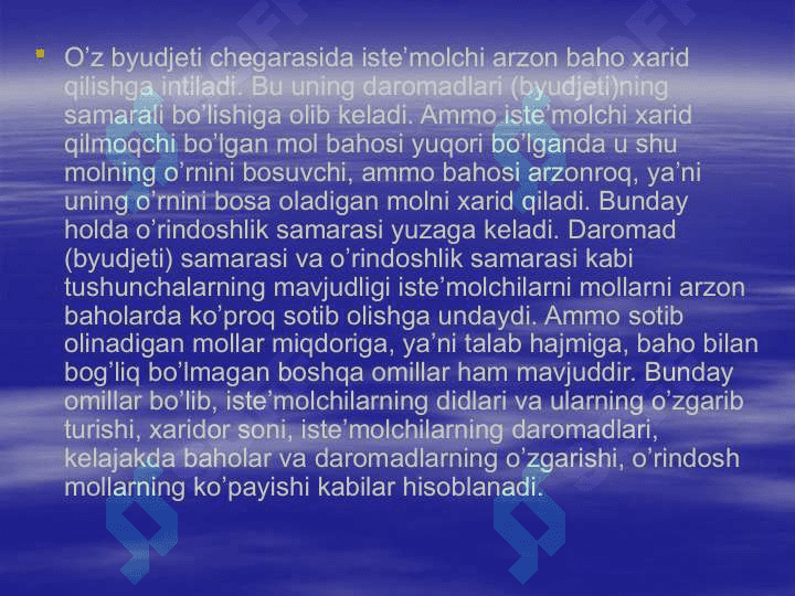 Talab va taklif nazariyasi 8