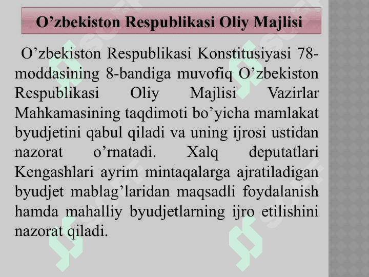 Umumdavlat nazorat organlari VA ULARNING moliyaviy nazoratni tashkil etishi 7