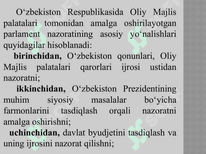 Umumdavlat nazorat organlari VA ULARNING moliyaviy nazoratni tashkil etishi 8
