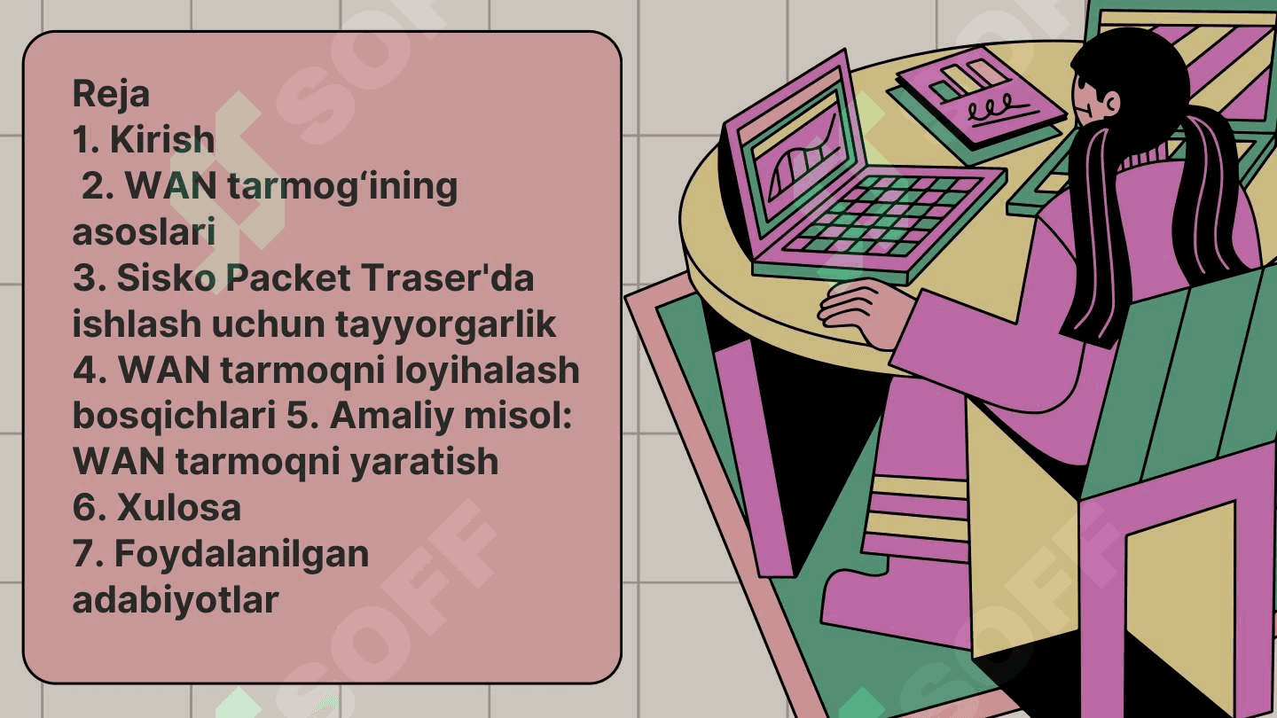Sisko Paket Traser dasturida WAN tarmoqni loyihalash 2