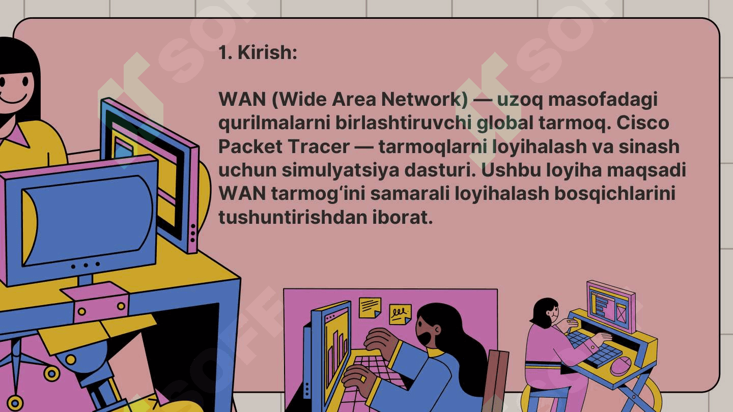 Sisko Paket Traser dasturida WAN tarmoqni loyihalash 3