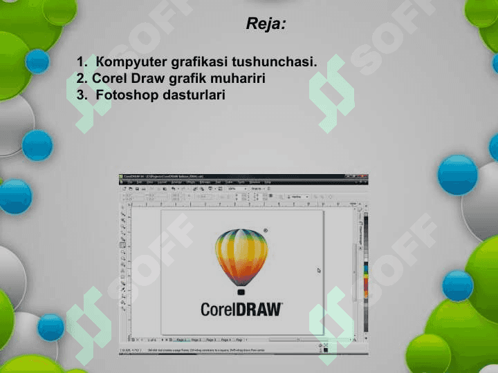CorelDraw dasturi asosiy oynasi bilan tanishish 2