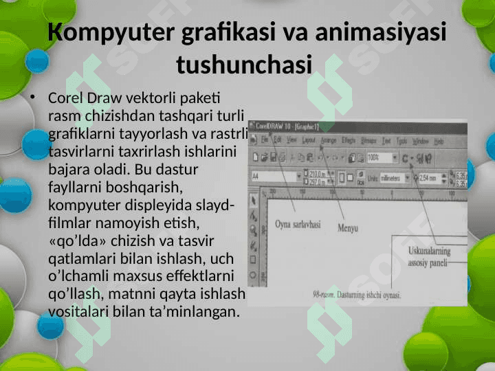 CorelDraw dasturi asosiy oynasi bilan tanishish 3