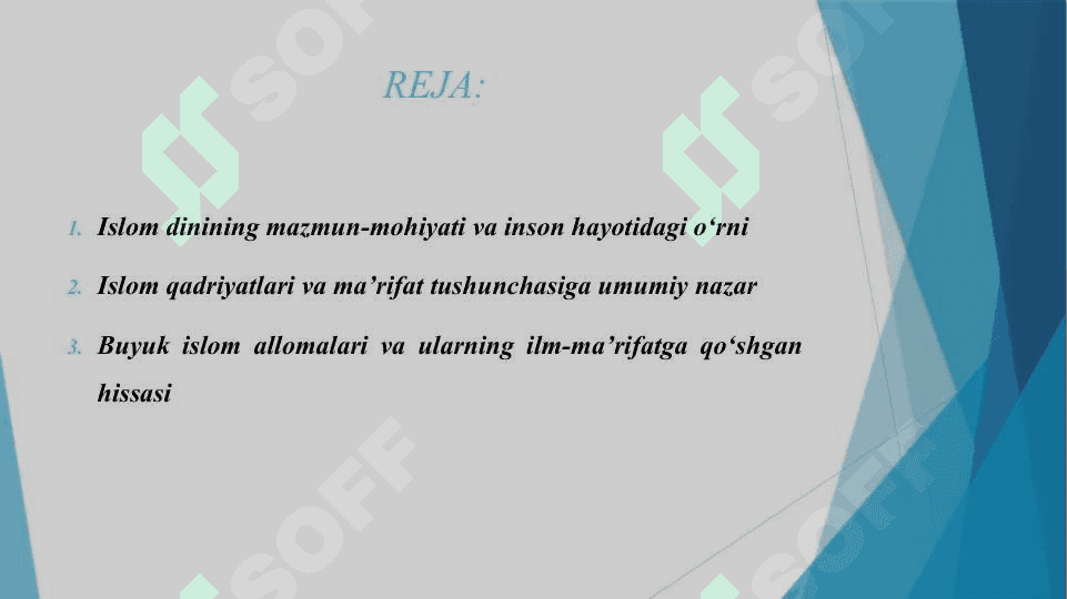 ISLOM QADRIYATLARI VA MA'RIFATLARINING HOZIRGI DAVRDAGI AHMIYATI 2
