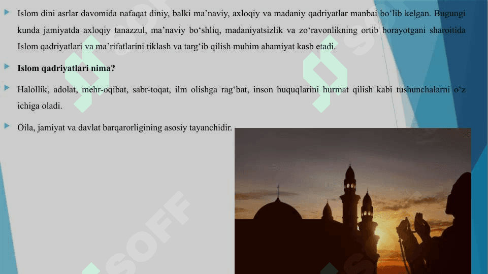 ISLOM QADRIYATLARI VA MA'RIFATLARINING HOZIRGI DAVRDAGI AHMIYATI 3
