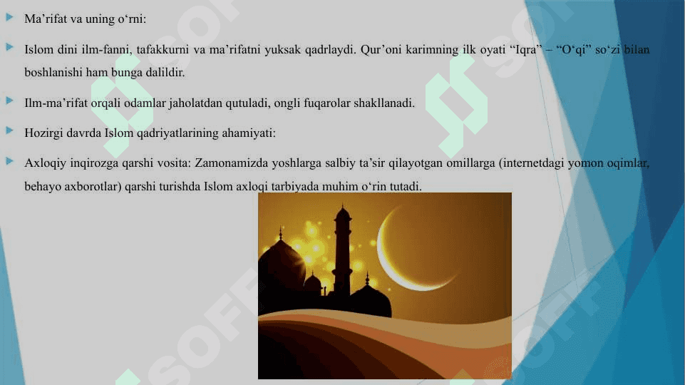 ISLOM QADRIYATLARI VA MA'RIFATLARINING HOZIRGI DAVRDAGI AHMIYATI 4