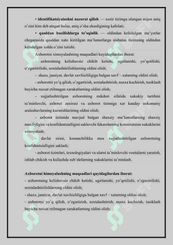 Axborot xavfsizligini tashkil etish va aktivlarni boshqarish. 7