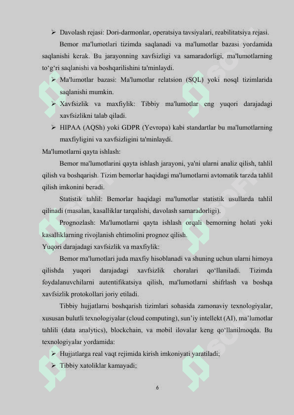 Tibbiy hujjatlarni boshqarish uchun axborot tizimini nazariy asoslari 5