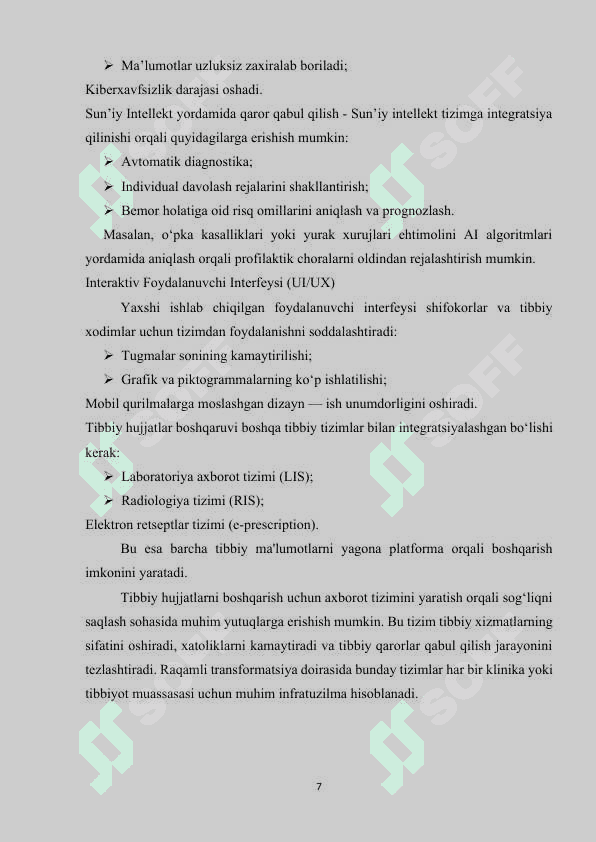 Tibbiy hujjatlarni boshqarish uchun axborot tizimini nazariy asoslari 6