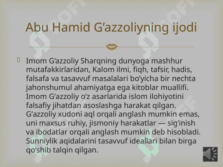 Abu Homid Gʻazzoliyning Mukoshafatul qull asari haqida 5