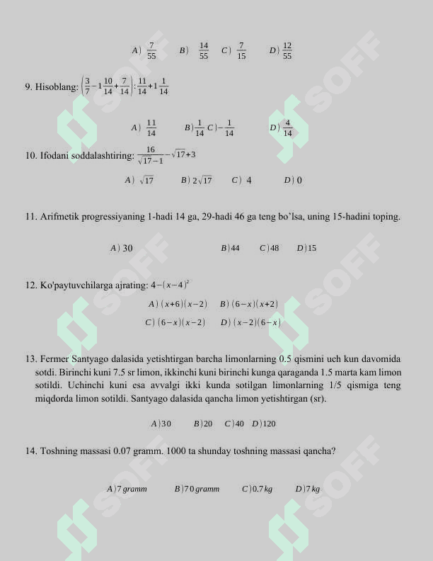 Test-4 matematika 2
