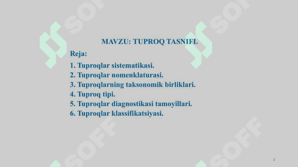 TUPROQ TASNIFI. 2